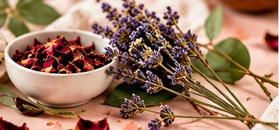 Dried flowers and botanicals used in natural formulations